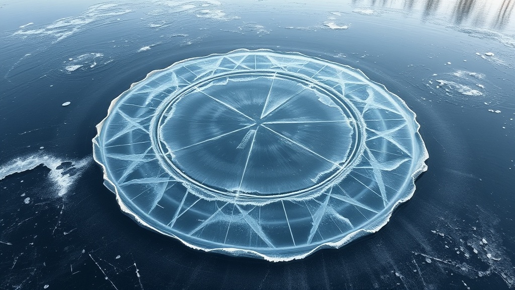 Maravilhas Naturais: Fenômenos Que Vão Te Deixar Sem Fôlego 5 Disco de gelo girando em um lago congelado